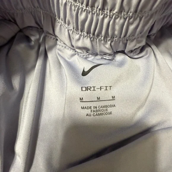 Nike Women's Gray Purple Dri-FIT Elastic Shorts - Picture 4 of 5